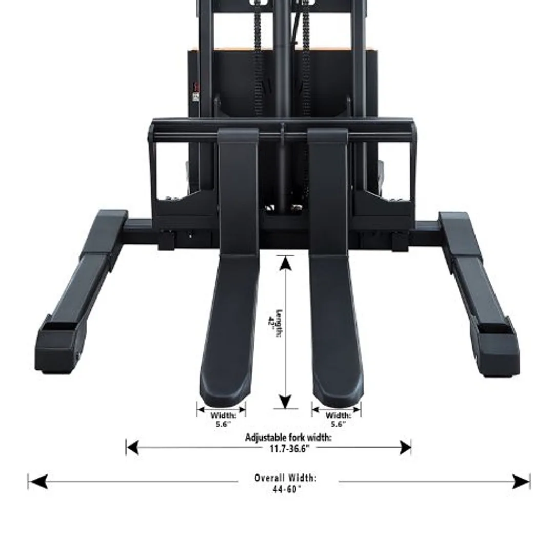 Apollolift A3011 Semi-Electric Straddle Stacker 3300Lbs Cap. 98" Lifting - Image 4