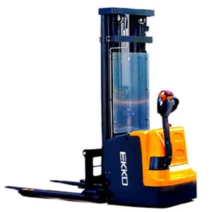 EKKO Full Powered Straddle Stacker 4000 lbs. Cap, 138" Lift, EB18E