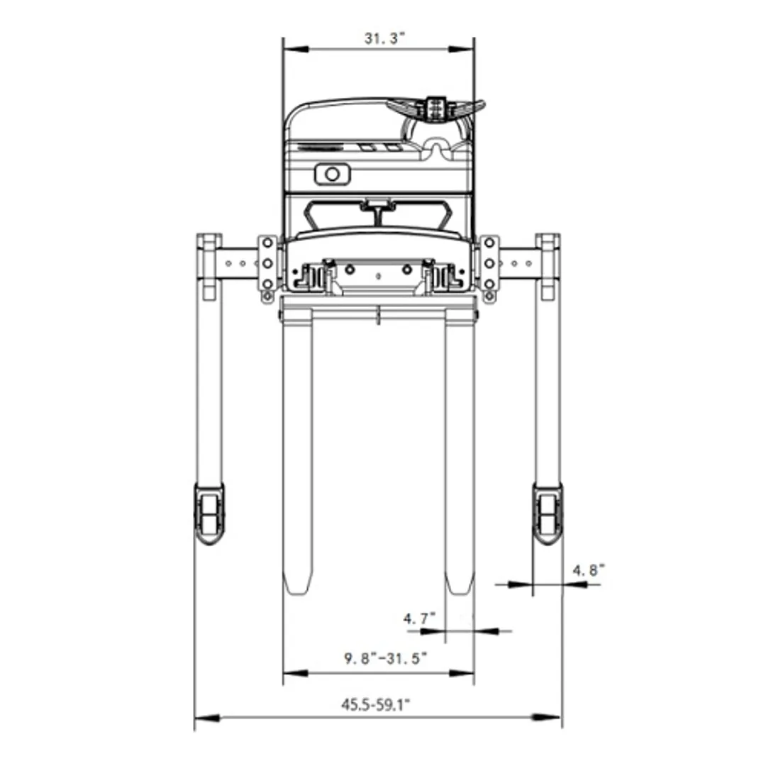 EKKO Full Powered Straddle Stacker 4400 lbs. Cap, 177" Lift, EB20E - Image 5